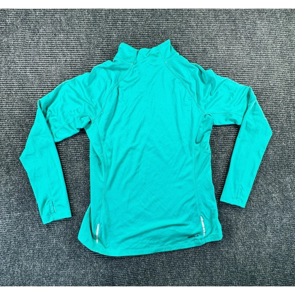 The North Face Top Womens Large Turquoise Half Zip Flashdry Thumbhole Athleisure - Picture 2 of 15
